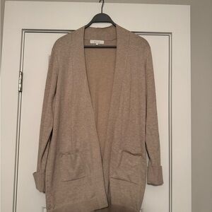 Women's Tan Lightweight Long Cardigan - L